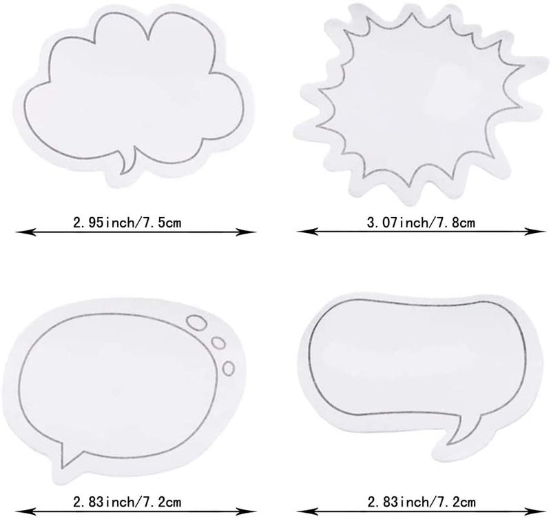 BOGZON Fun White Thought Bubble Sticky Notes Thought Cloud Sticker Notes Self-Stick Memo Pads Set for Kids Office - Image 2